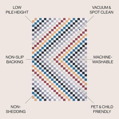 Sloane Classic 2-Stripe Border Washable Area Rug