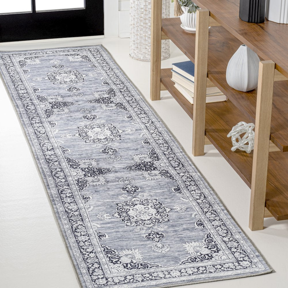 Bausch Bohemian Distressed Chenille Machine-Washable Runner Rug