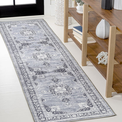 Bausch Bohemian Distressed Chenille Machine-Washable Runner Rug