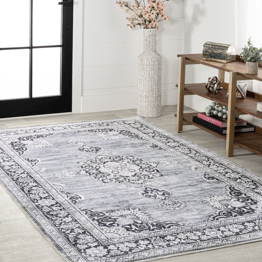 Bausch Bohemian Distressed Chenille Machine-Washable Area Rug
