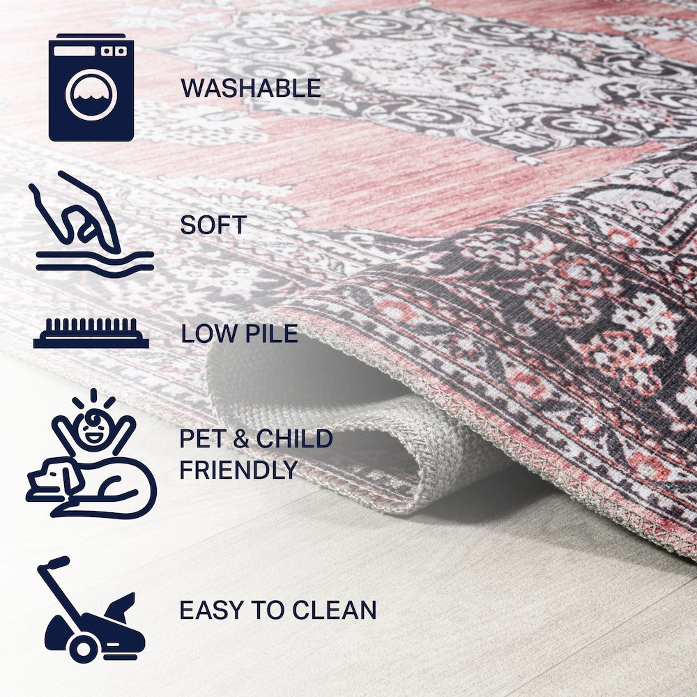 Bausch Bohemian Distressed Chenille Machine-Washable Runner Rug