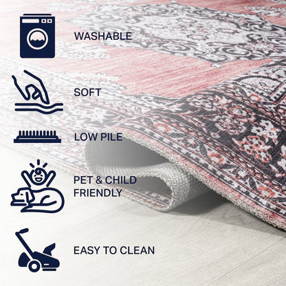 Bausch Bohemian Distressed Chenille Machine-Washable Runner Rug
