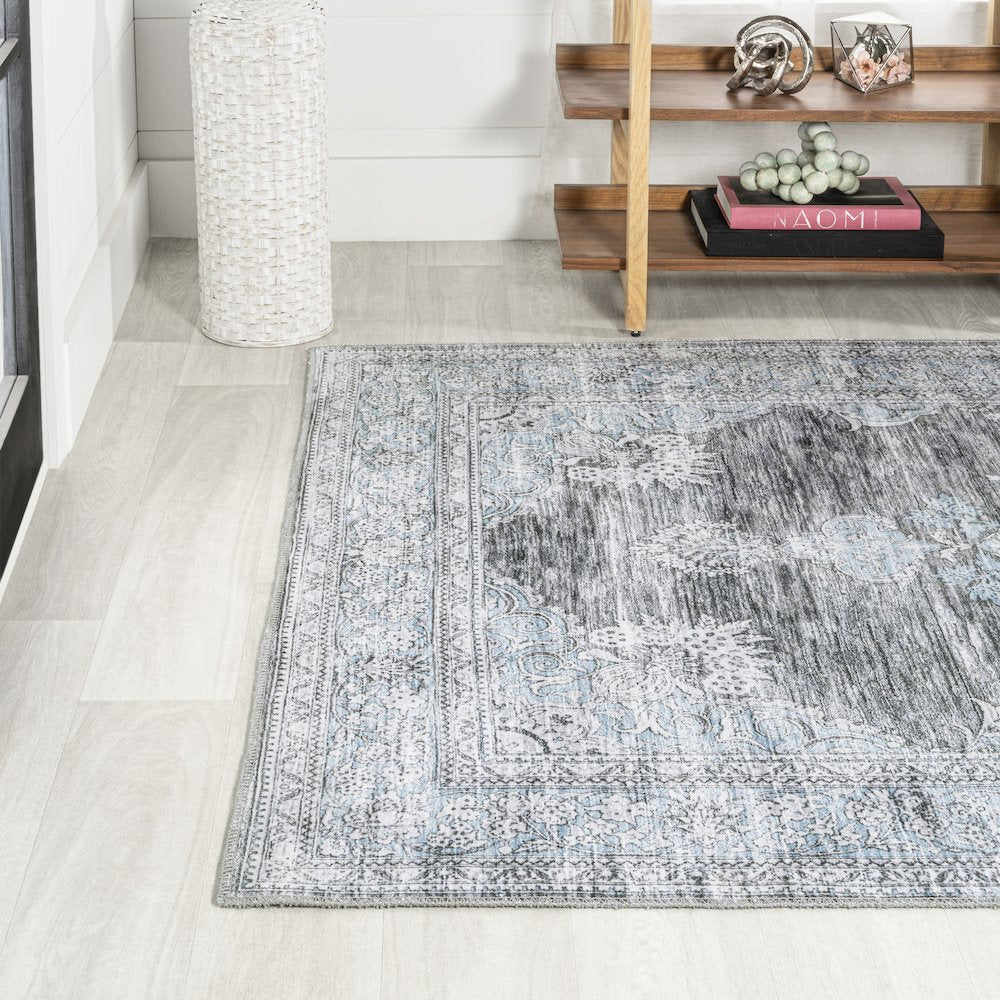 Bausch Bohemian Distressed Chenille Machine-Washable Area Rug