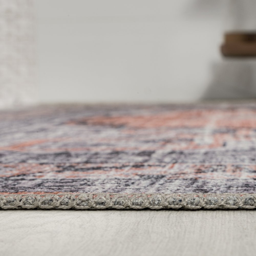 Wincer Chenille Cottage Medallion Machine-Washable Area Rug