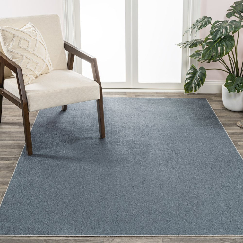 Twyla Classic Solid Low-Pile Machine-Washable Area Rug