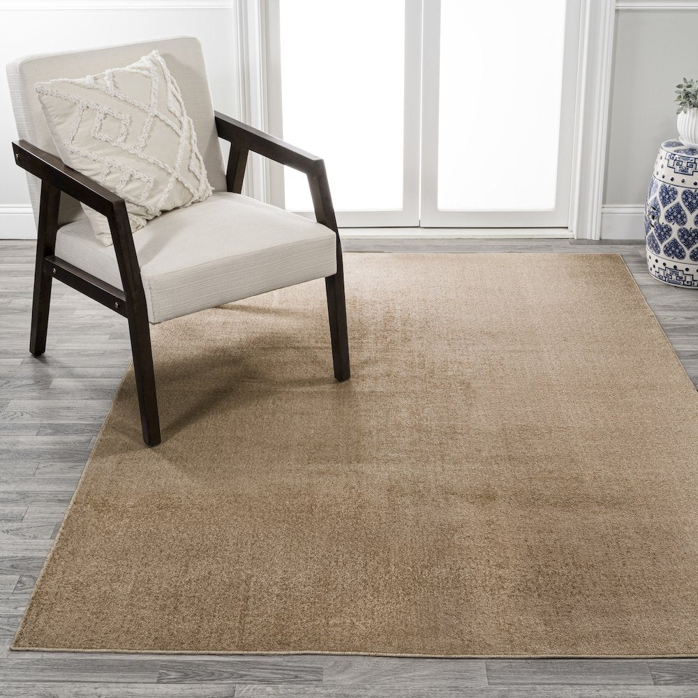 Twyla Classic Solid Low-Pile Machine-Washable Area Rug
