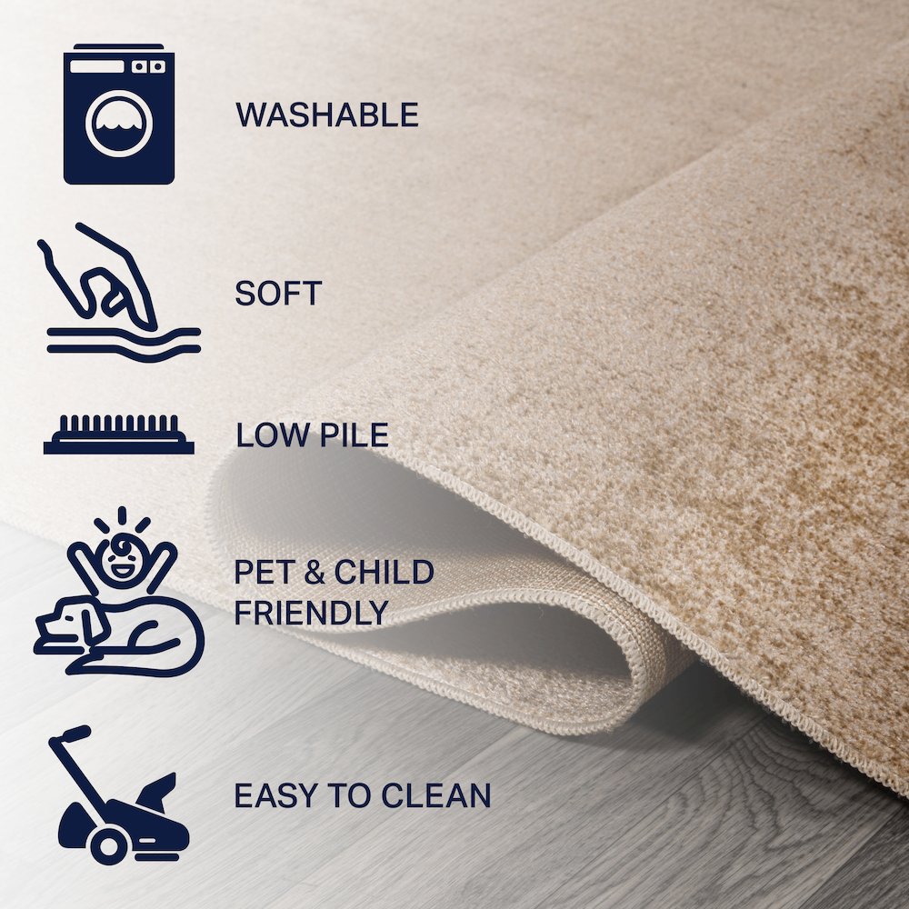 Twyla Classic Solid Low-Pile Machine-Washable Runner Rug