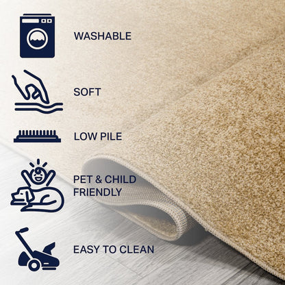 Twyla Classic Solid Low-Pile Machine-Washable Runner Rug