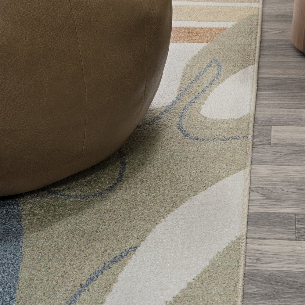 Algae Abstract Glam Botanical Machine-Washable Runner Rug