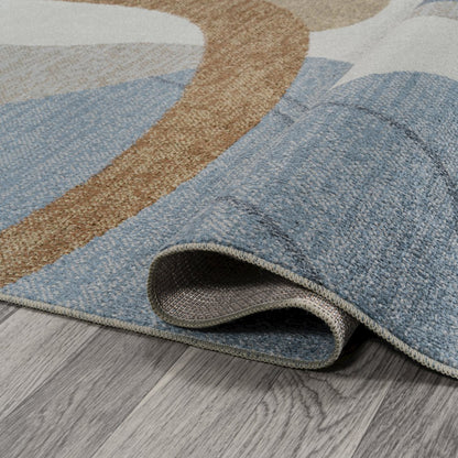 Algae Abstract Glam Botanical Machine-Washable Runner Rug
