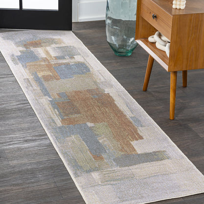 Weaver Abstract Coastal Watercolor Machine-Washable Runner Rug