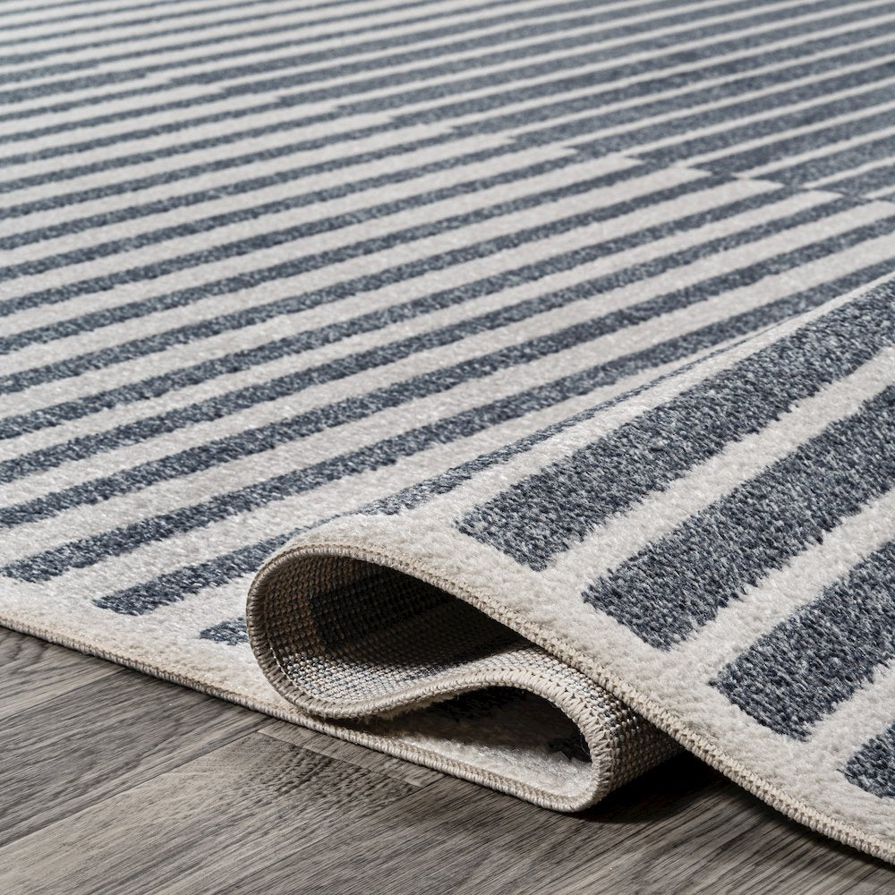 Shutter Minimalist Striped Plaid Machine-Washable Runner Rug
