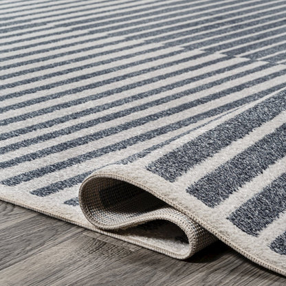 Shutter Minimalist Striped Plaid Machine-Washable Runner Rug