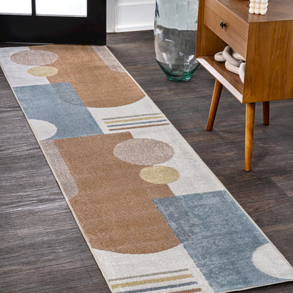 Slinger Modern Contemporary Collage Machine-Washable Runner Rug