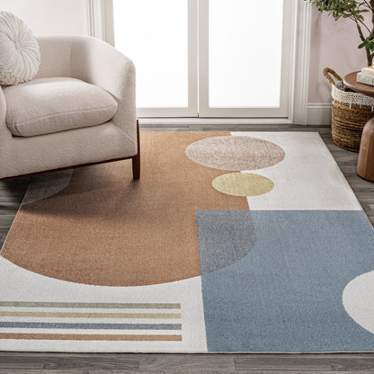 Shutter Minimalist Striped Plaid Machine-Washable Area Rug