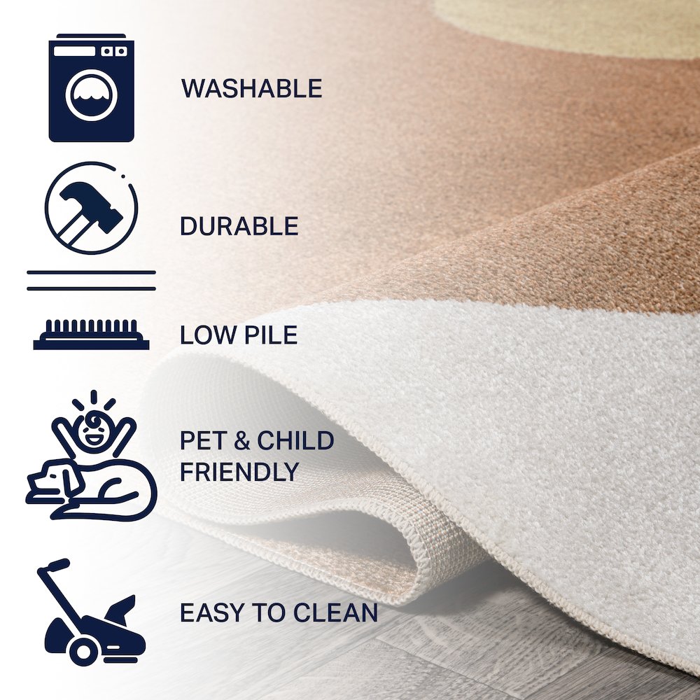 Slinger Modern Contemporary Collage Machine-Washable Runner Rug