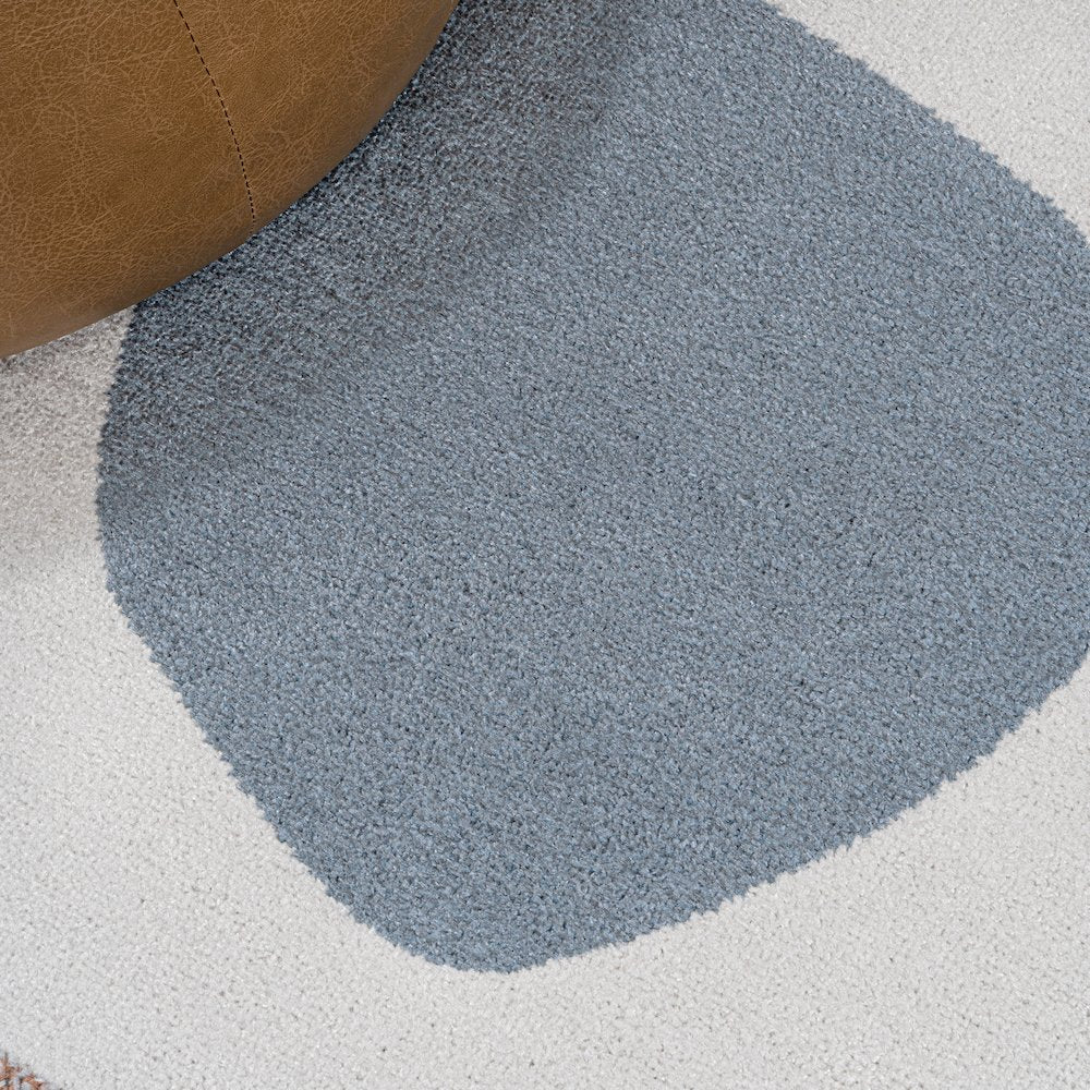 Riley Abstract Coastal Contemporary Machine-Washable Runner Rug