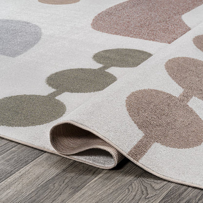 Riley Abstract Coastal Contemporary Machine-Washable Runner Rug