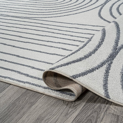 Doodle Contemporary Glam Geometric Machine-Washable Runner Rug