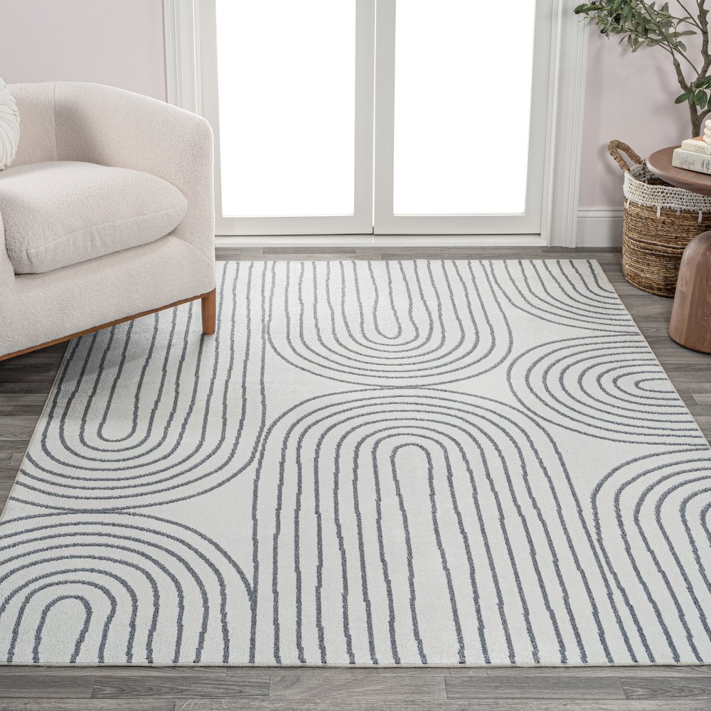Doodle Contemporary Glam Geometric Machine-Washable Area Rug