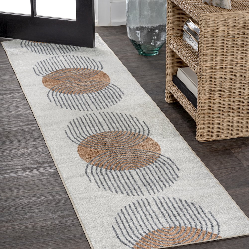 Kalla Geometric Modern Low-Pile Machine-Washable Runner Rug