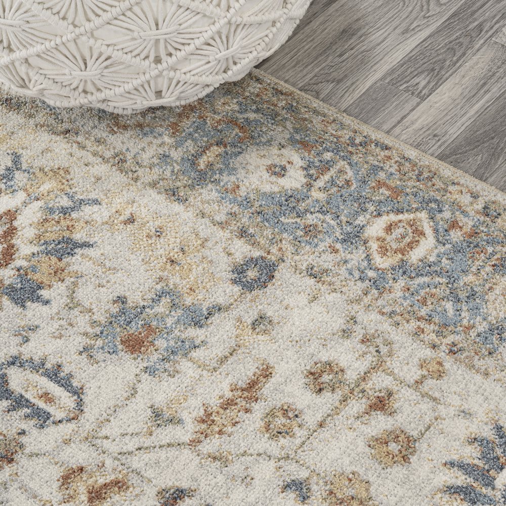 Hiero Persian Border Low-Pile Machine-Washable Runner Rug