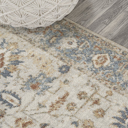 Hiero Persian Border Low-Pile Machine-Washable Runner Rug