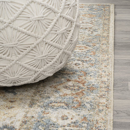 Hiero Persian Border Low-Pile Machine-Washable Runner Rug