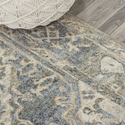 Pavel Distressed Medallion Low-Pile Machine-Washable Runner Rug