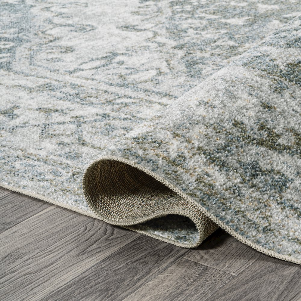 Pavel Distressed Medallion Low-Pile Machine-Washable Runner Rug