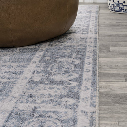 Shaii Global Medallion Low-Pile Machine-Washable Runner Rug