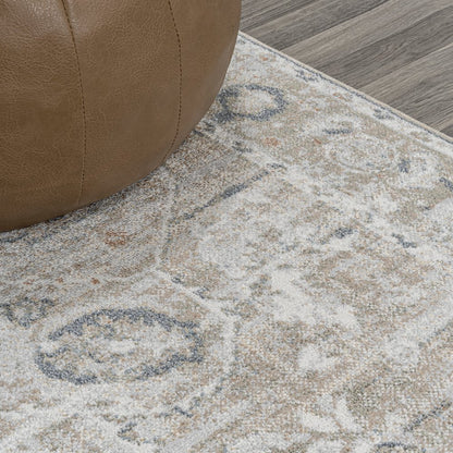 Shaii Global Medallion Low-Pile Machine-Washable Runner Rug
