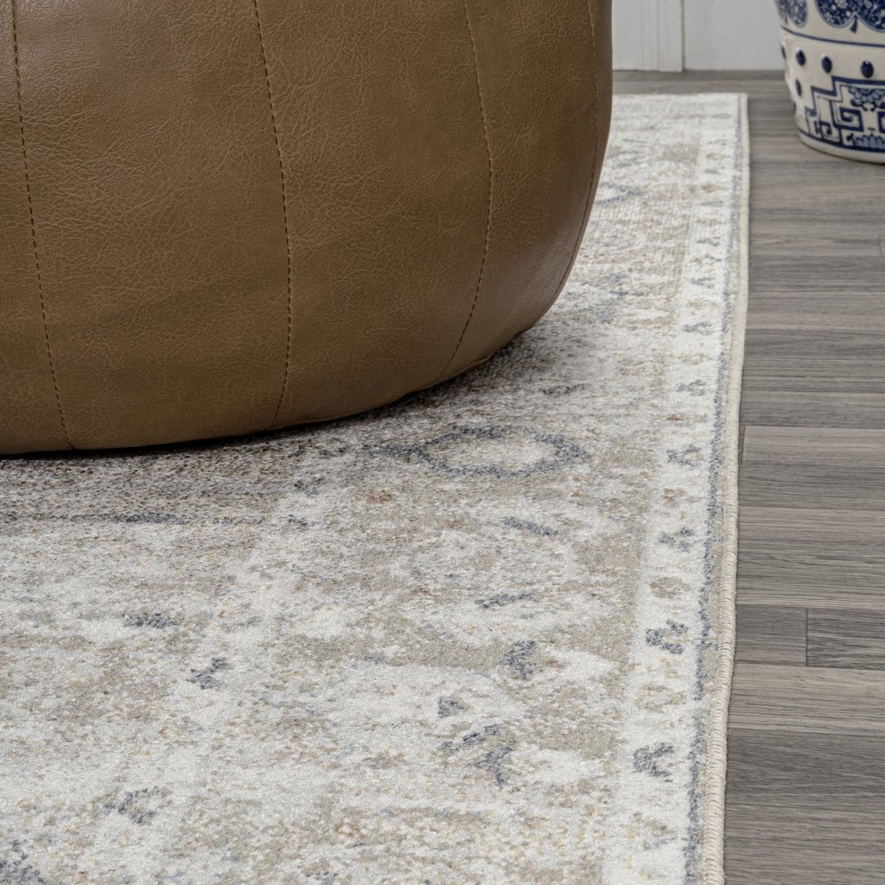 Shaii Global Medallion Low-Pile Machine-Washable Runner Rug