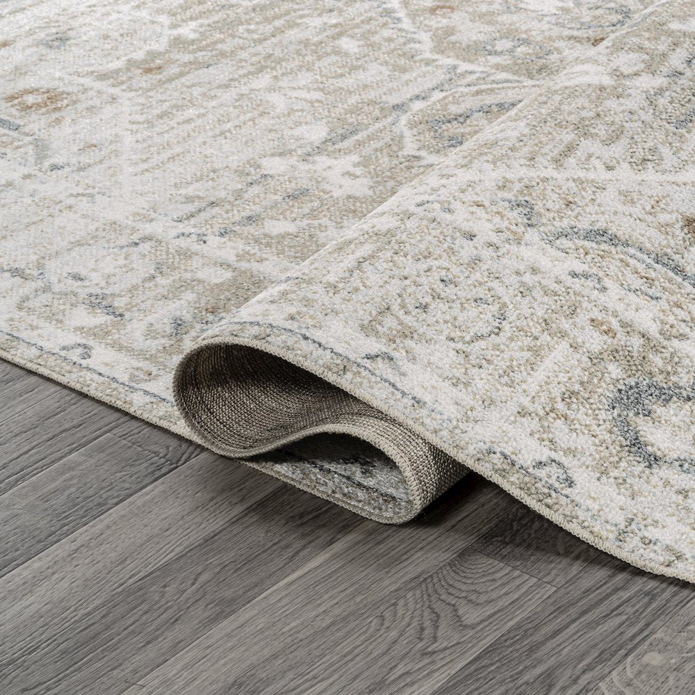 Shaii Global Medallion Low-Pile Machine-Washable Runner Rug