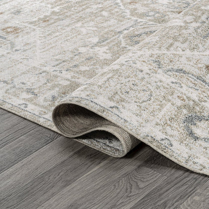 Shaii Global Medallion Low-Pile Machine-Washable Runner Rug