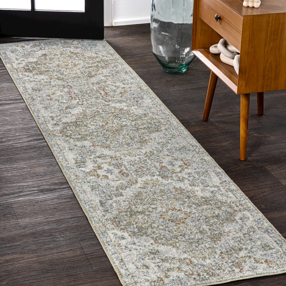 Shaemus Bohemian Medallion Low-Pile Machine-Washable Runner Rug