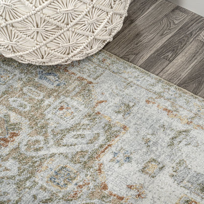 Shaemus Bohemian Medallion Low-Pile Machine-Washable Runner Rug