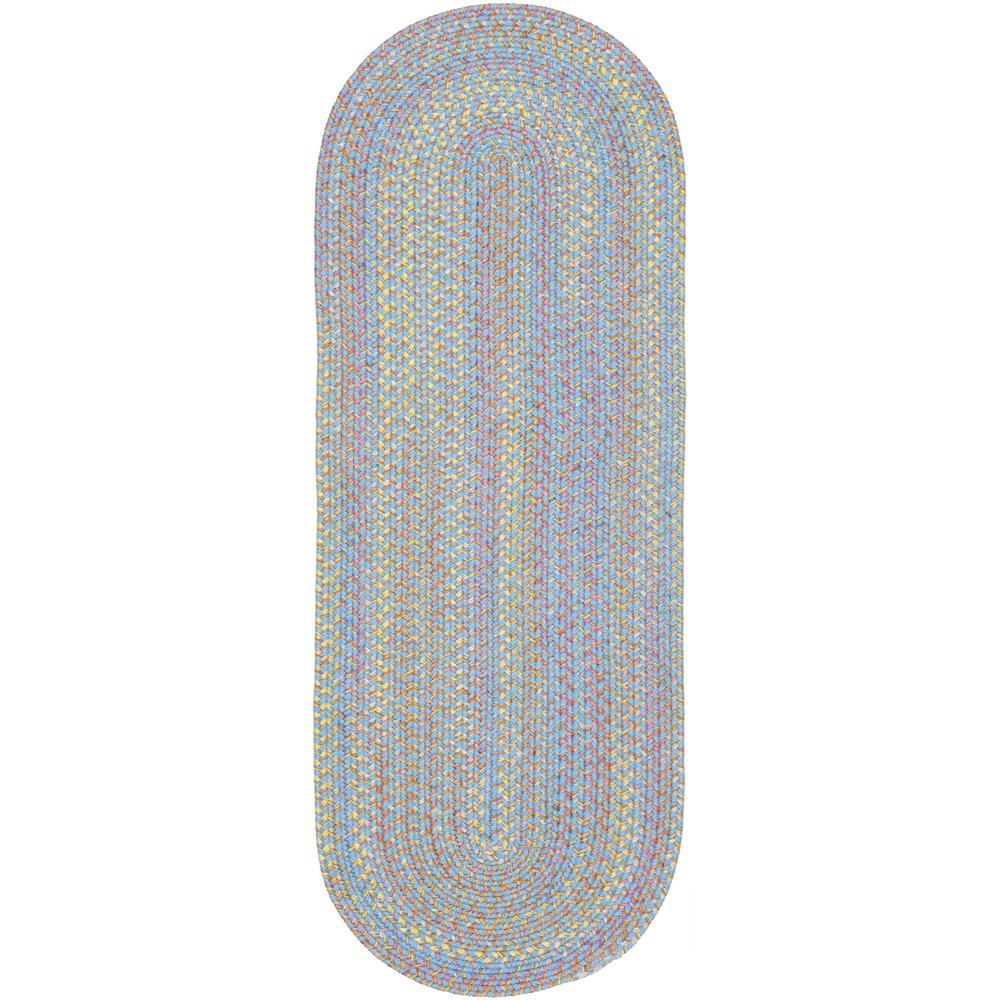 Playtime Aqua Blue Multi  2X6 Oval