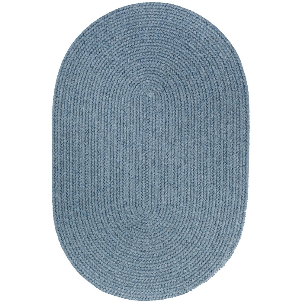 Solid Blue Bonnet Wool 10X13 Oval
