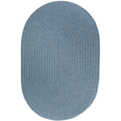 Solid Blue Bonnet Wool 10X13 Oval