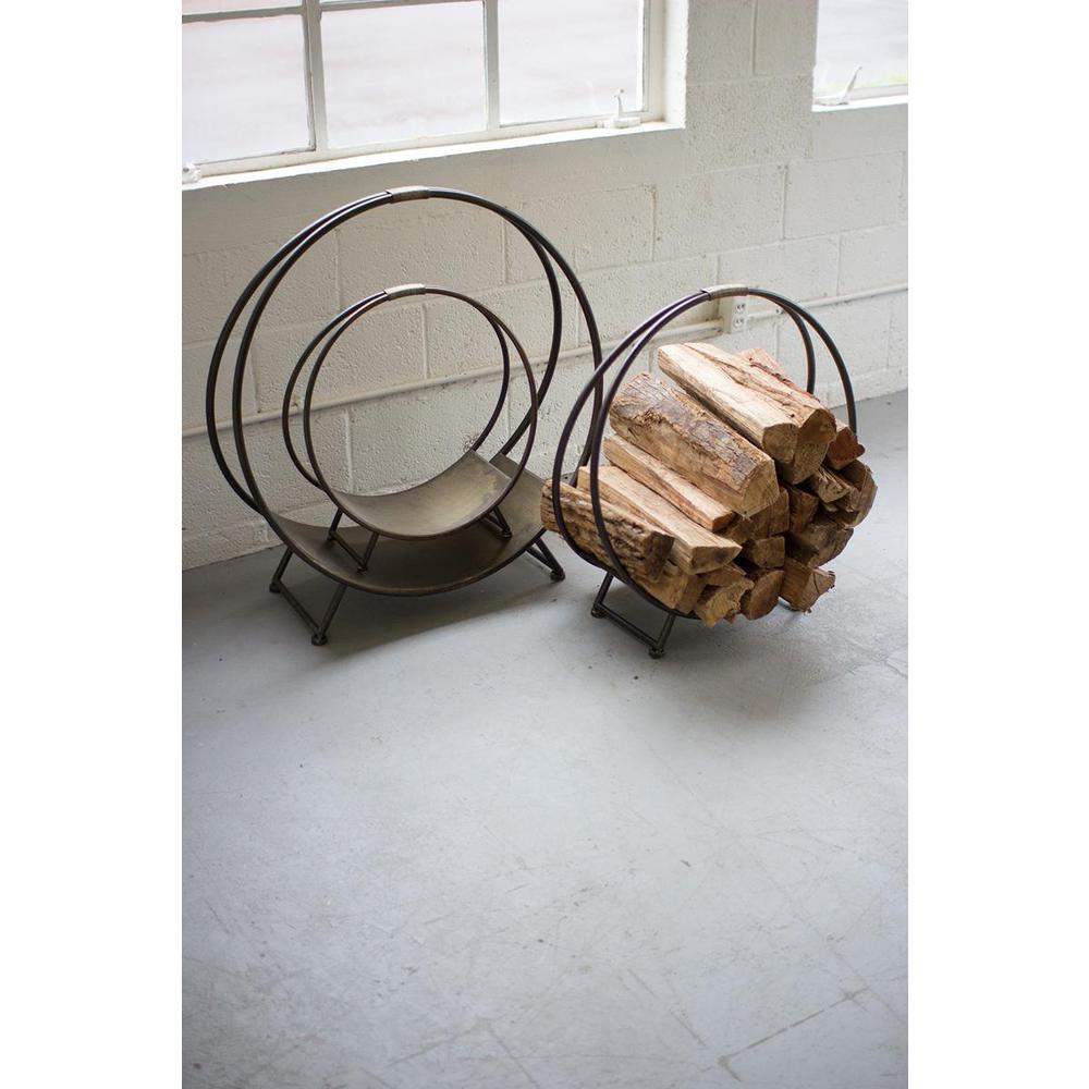 Set Of Three Metal Firewood Racks