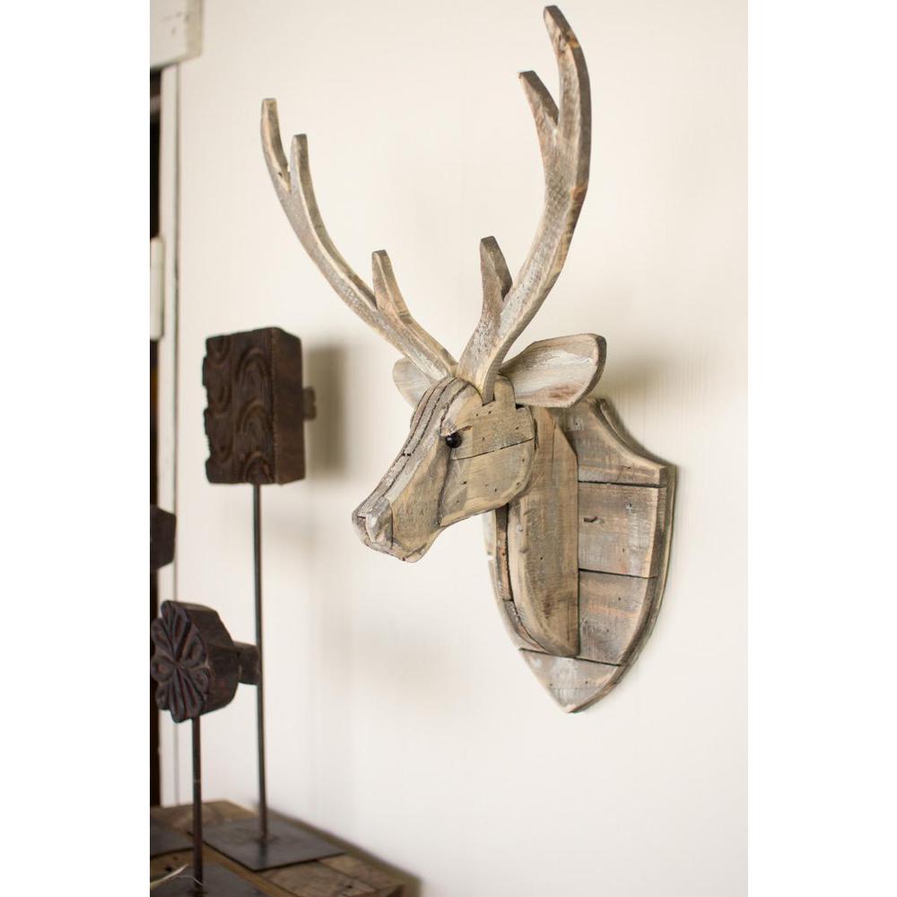 Recycled Wooden Deer Head Wall Hanging