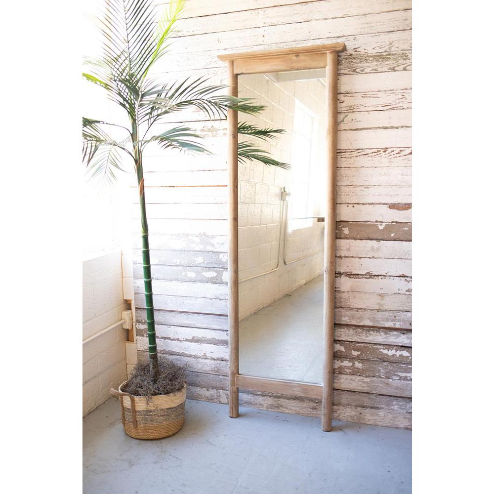 Tall Wood Framed Floor Mirror