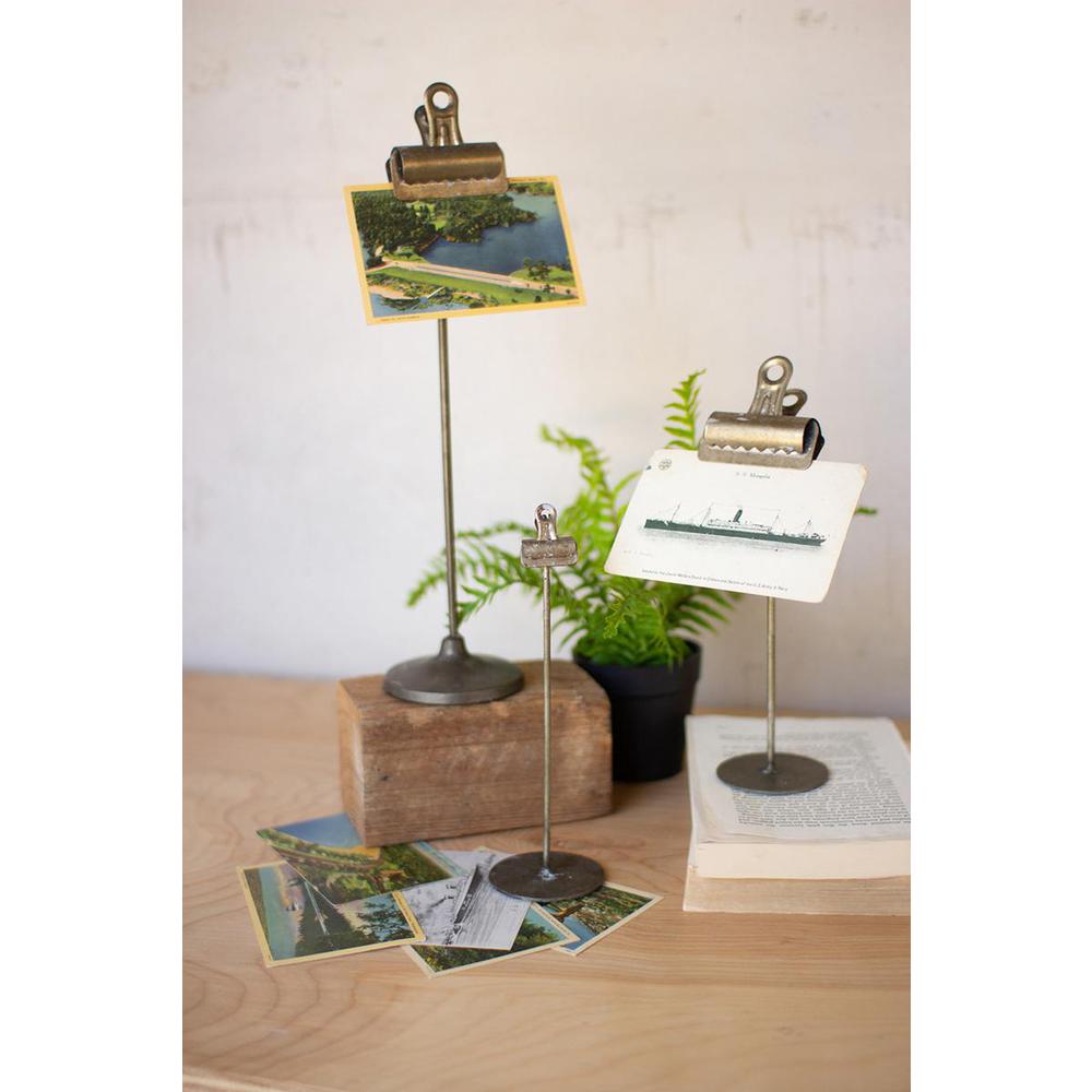 Set Of Three Metal Note Clips