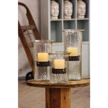 Original Glass Candle Cylinder W Rustic Insert - Large