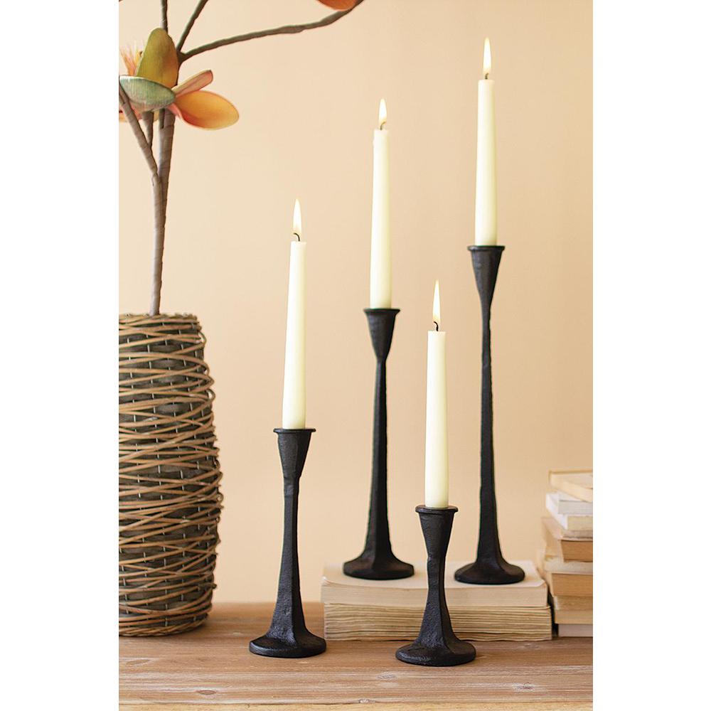 Set Of Four Cast Iron Taper Candle Holders