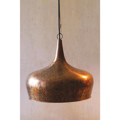 Tear Drop Pend Lamp With Rust Finish
