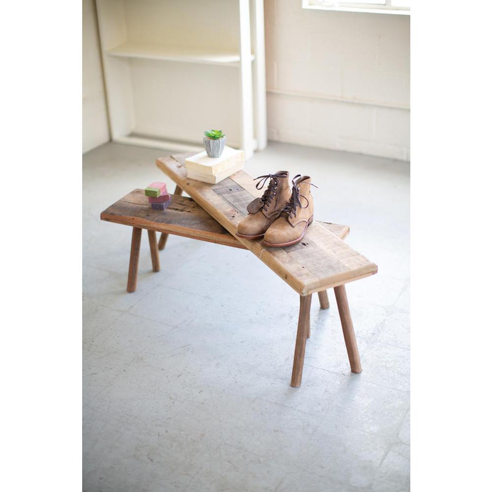 Set Of Two Recycled Wood Accent Tables