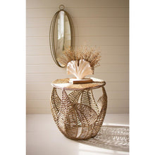 Fern Detail Seagrass Side Table