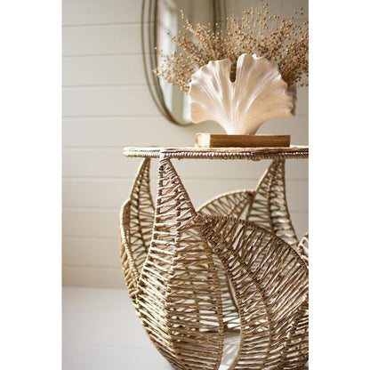 Fern Detail Seagrass Side Table